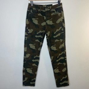 American Eagle Camo Corduroy Stretch Mom Jeans